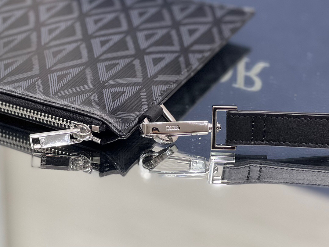 DIOR 디올 CD 다이아몬드 캔버스 A5 파우치 클러치
