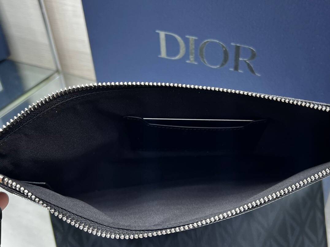 DIOR 디올 CD 다이아몬드 캔버스 A5 파우치 클러치