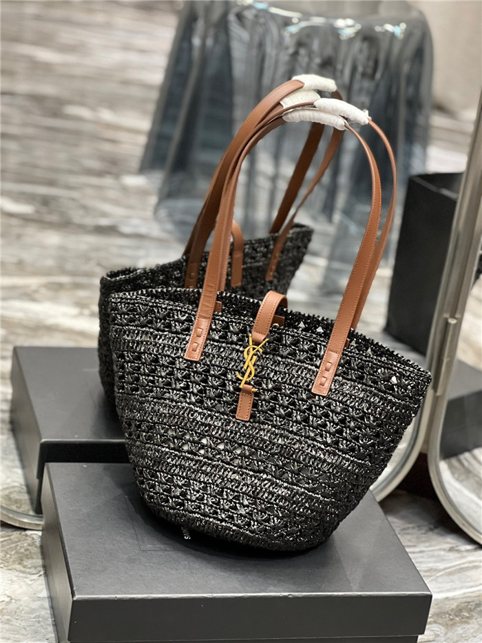 Saint Laurent  생로랑 라피아 파니에 토트백 미듐 Y685618
