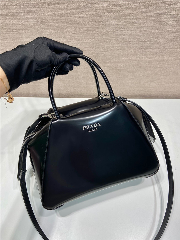 PRADA  프라다 스몰 브러쉬드 가죽 핸드백 1BA366