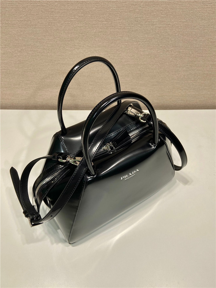 PRADA  프라다 스몰 브러쉬드 가죽 핸드백 1BA366