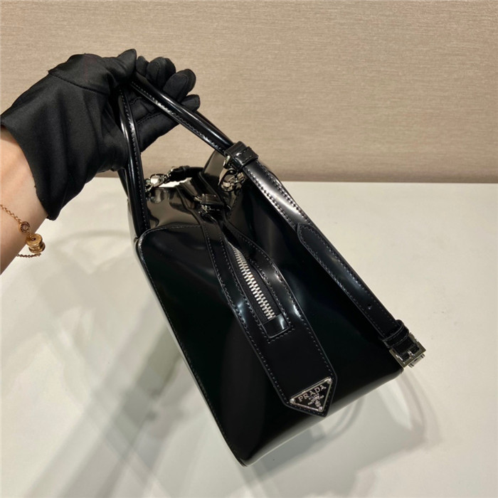 PRADA  프라다 스몰 브러쉬드 가죽 핸드백 1BA366