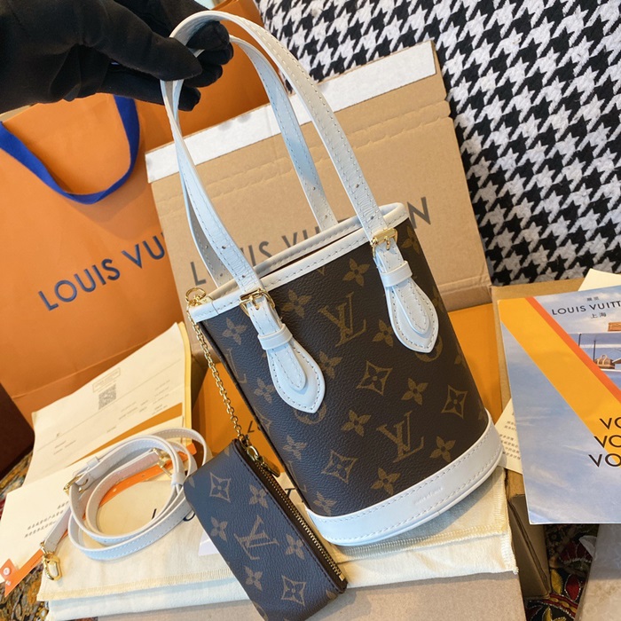 Louis Vuitton 루이비통 여성 브라운 나노 버킷백  lv208x