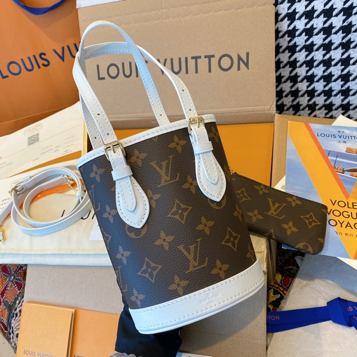 Louis Vuitton 루이비통 여성 브라운 나노 버킷백  lv208x
