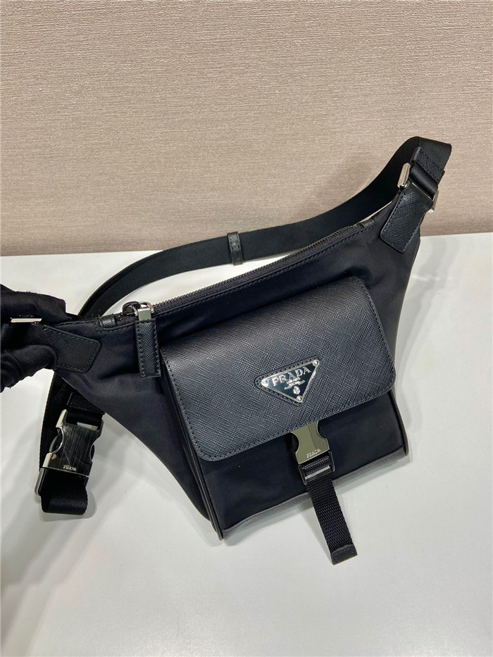 Prada 프라다 나일론 사피아노 가죽 숄더백 2VH160