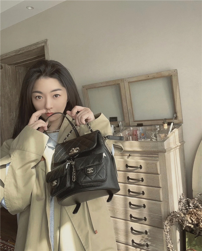  CHANEL 샤넬 듀마 캐비어 백팩 AS8101
