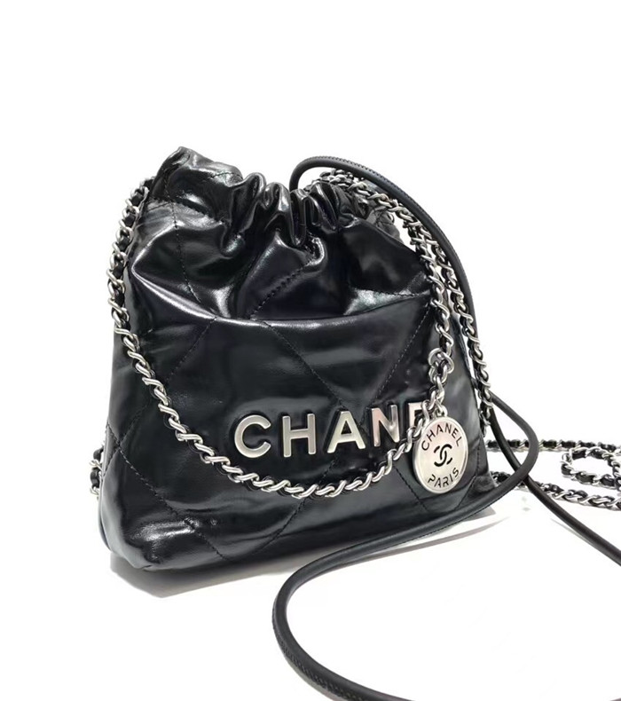  Chanel 샤넬 샤이니 카프스킨 실버메탈 핸드백 미니 AS3263