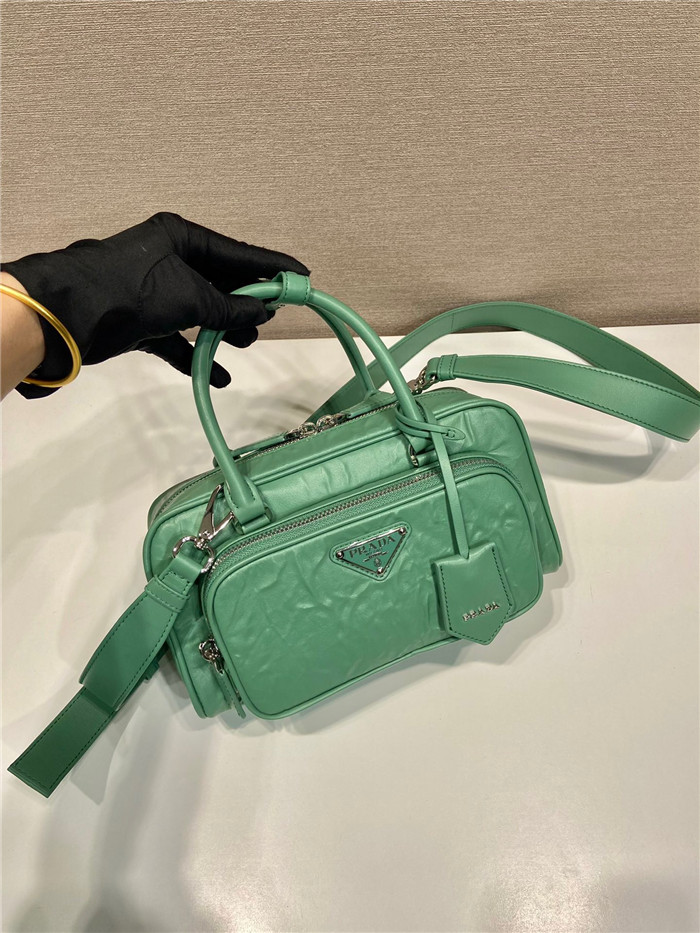 Prada 프라다 앤틱 나파 가죽 멀티포켓 탑 핸들백 1BB09