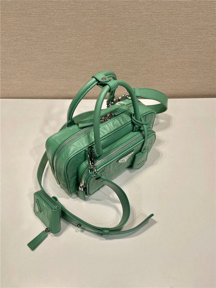 Prada 프라다 앤틱 나파 가죽 멀티포켓 탑 핸들백 1BB09