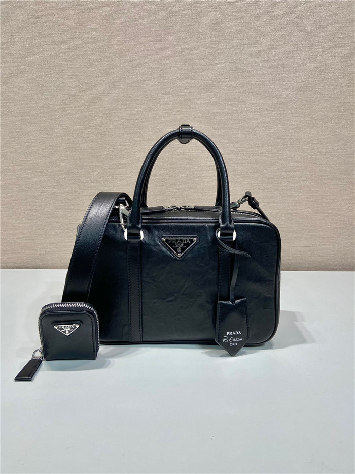  Prada 프라다 미디엄 앤티크 나파 가죽 탑 핸들 백 1BB092