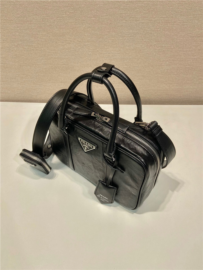  Prada 프라다 미디엄 앤티크 나파 가죽 탑 핸들 백 1BB092