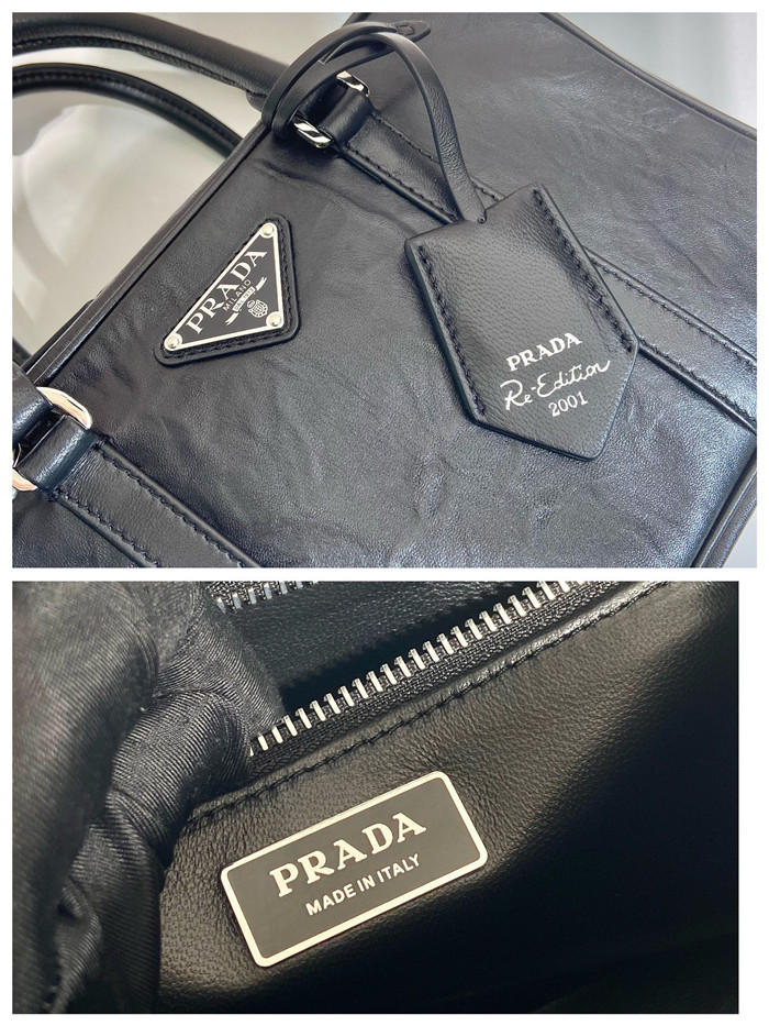  Prada 프라다 미디엄 앤티크 나파 가죽 탑 핸들 백 1BB092