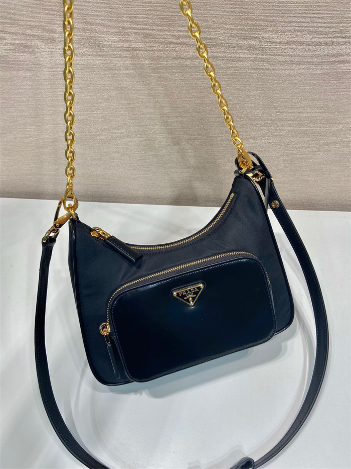 PRADA  프라다 리나일론 브러시드 가죽 미니 숄더백 1BC198
