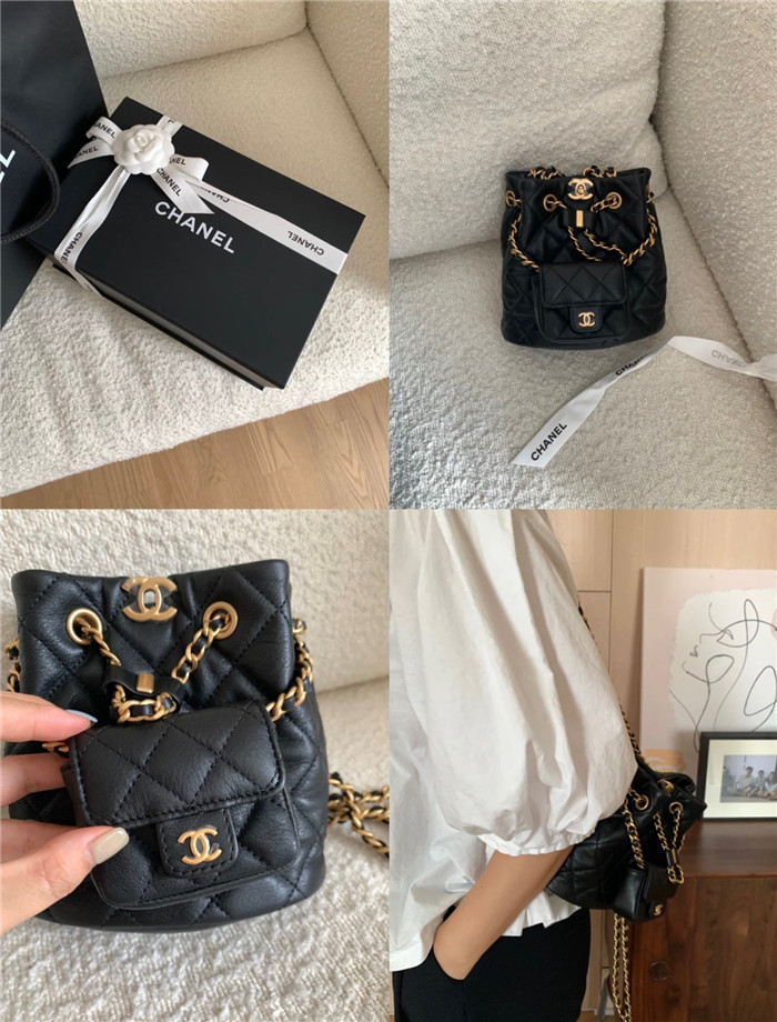 Chanel  샤넬 백참 버킷 스몰 백팩 AS3947