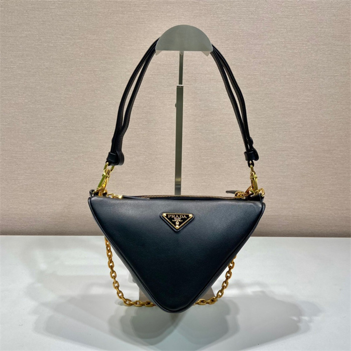 PRADA  프라다 트라이앵글 가죽 패브릭 미니 숄더백 1BC176
