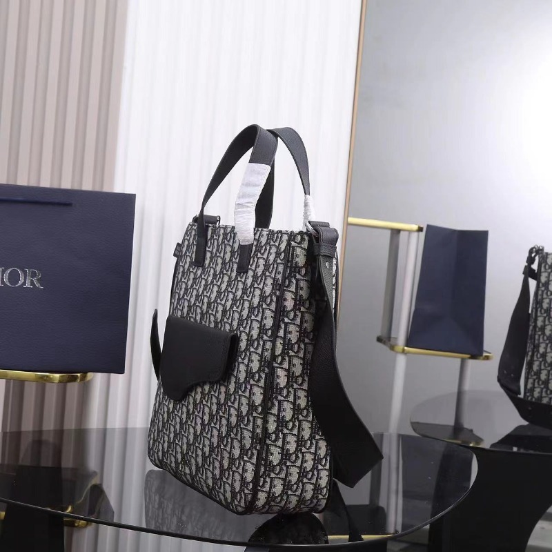 DIOR 디올 오블리크 자카드 새들 탑핸들 스트랩 토트백