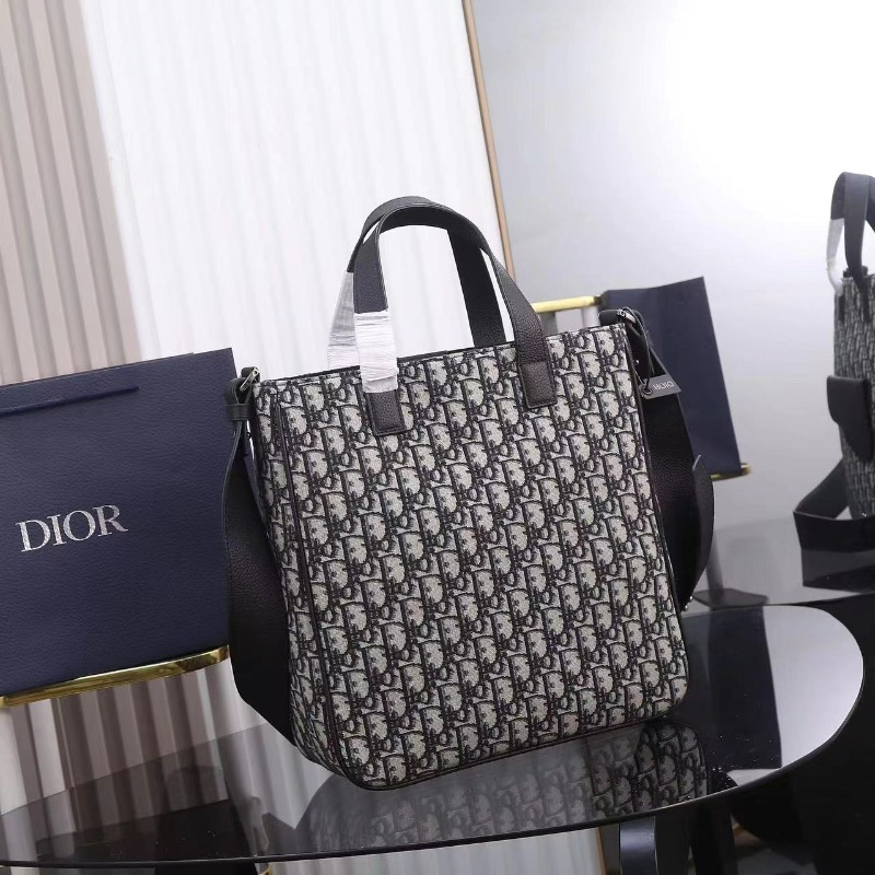 DIOR 디올 오블리크 자카드 새들 탑핸들 스트랩 토트백
