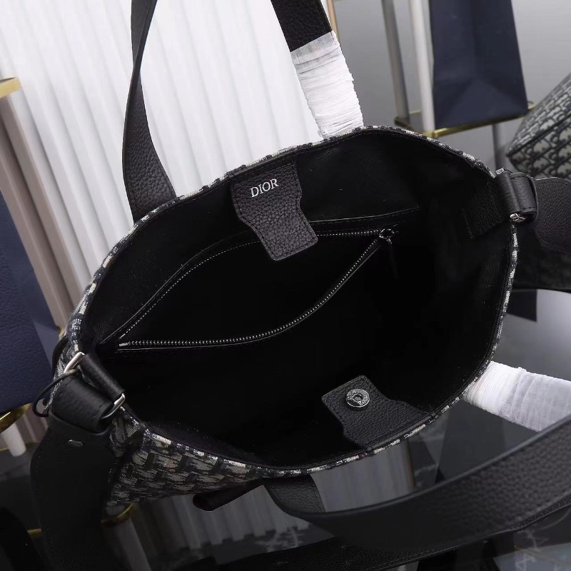 DIOR 디올 오블리크 자카드 새들 탑핸들 스트랩 토트백