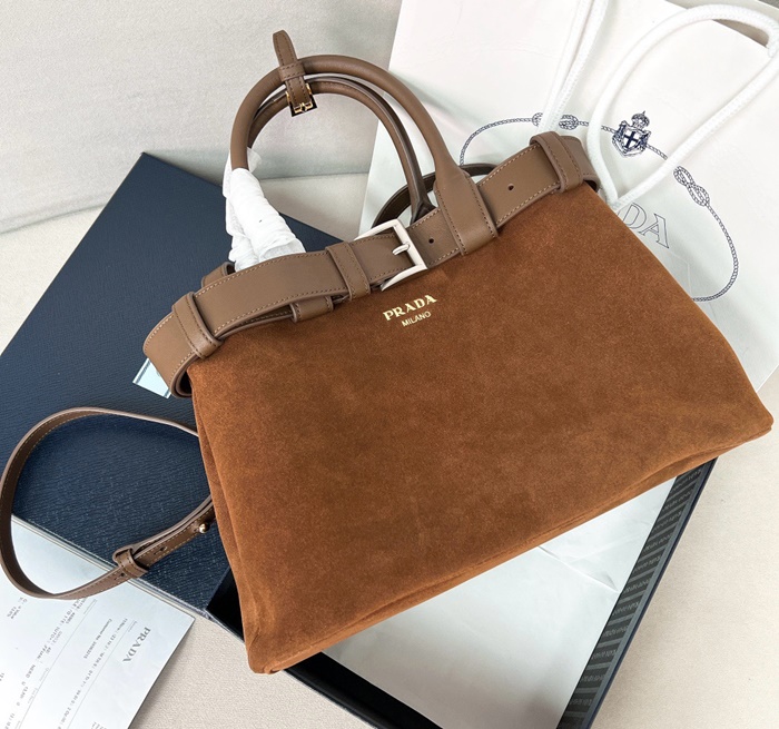 PRADA 프라다 여성 더블 벨트 토드백