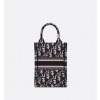 Dior 디올 여성 블루 오블리크 자수 북 토트 미니 휴대폰 백