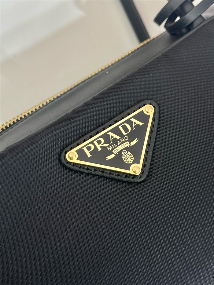 PRADA 프라다 자물쇠 스몰 리나일론 가죽 탑 핸들백 1BB133
