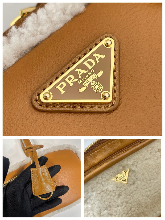 PRADA 프라다 미디움 시어링 레더 토트백 1BB124 2024/신상
