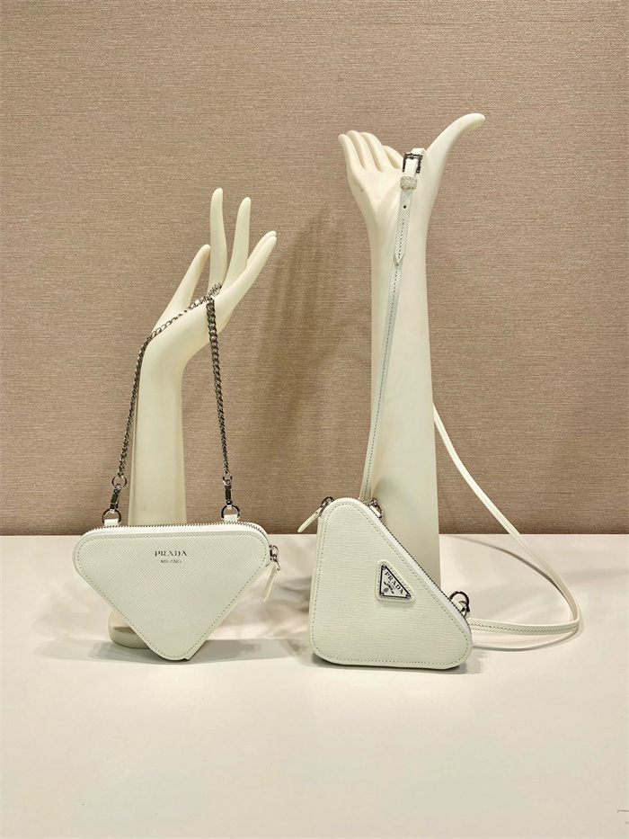 PRADA 프라다 더블 지퍼 트라이앵글 미니백 1NR015
