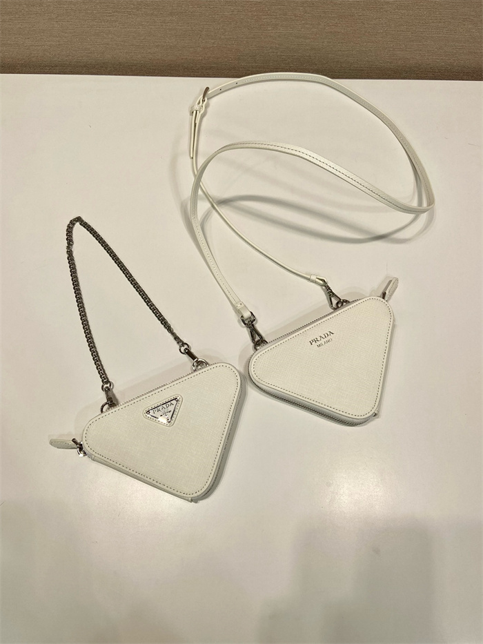 PRADA 프라다 더블 지퍼 트라이앵글 미니백 1NR015