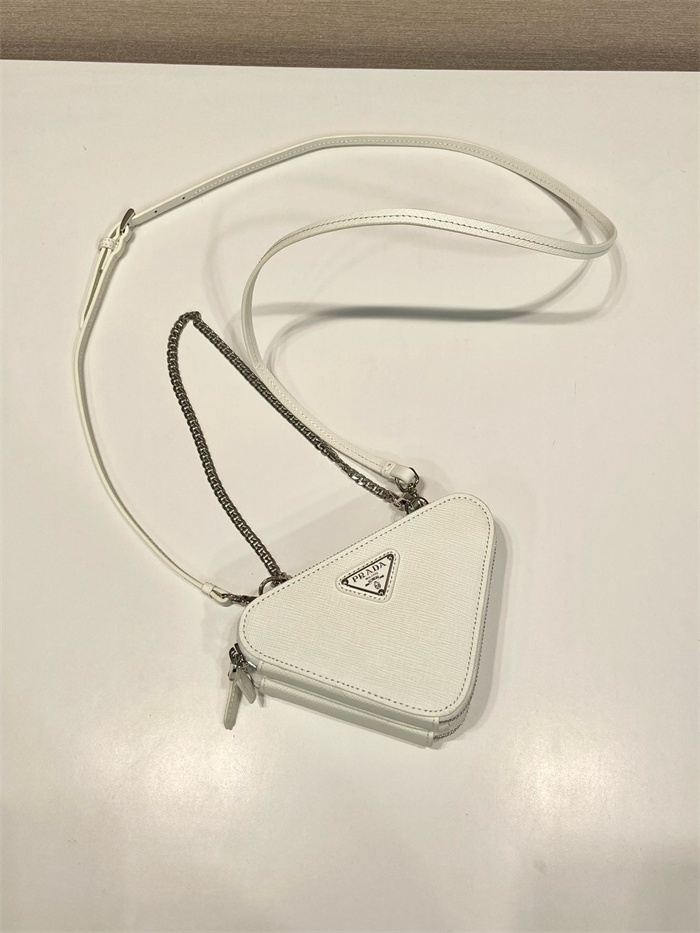 PRADA 프라다 더블 지퍼 트라이앵글 미니백 1NR015