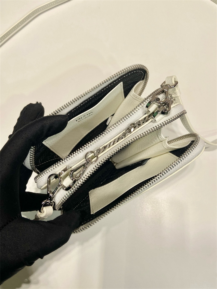 PRADA 프라다 더블 지퍼 트라이앵글 미니백 1NR015