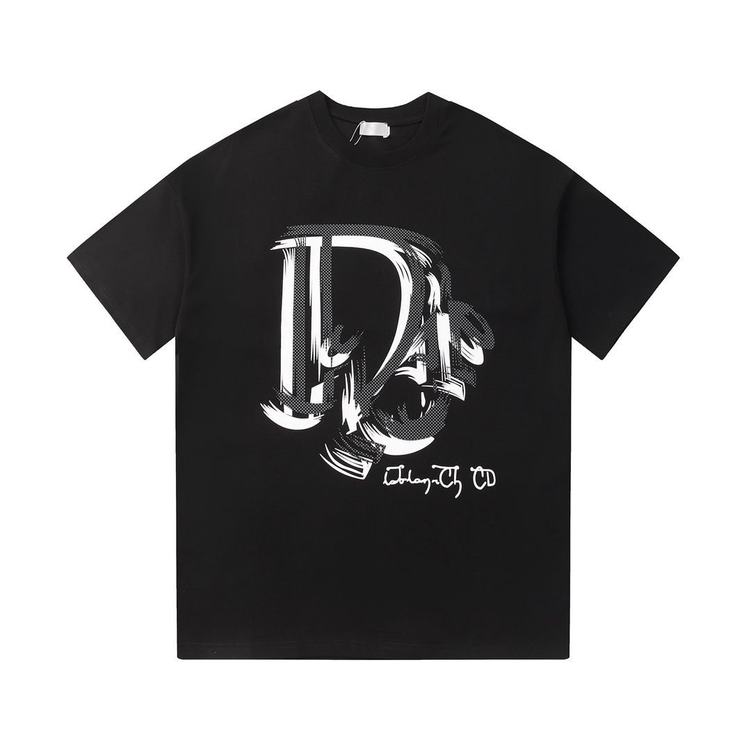 DIOR 프린트 쇼트 슬리브
