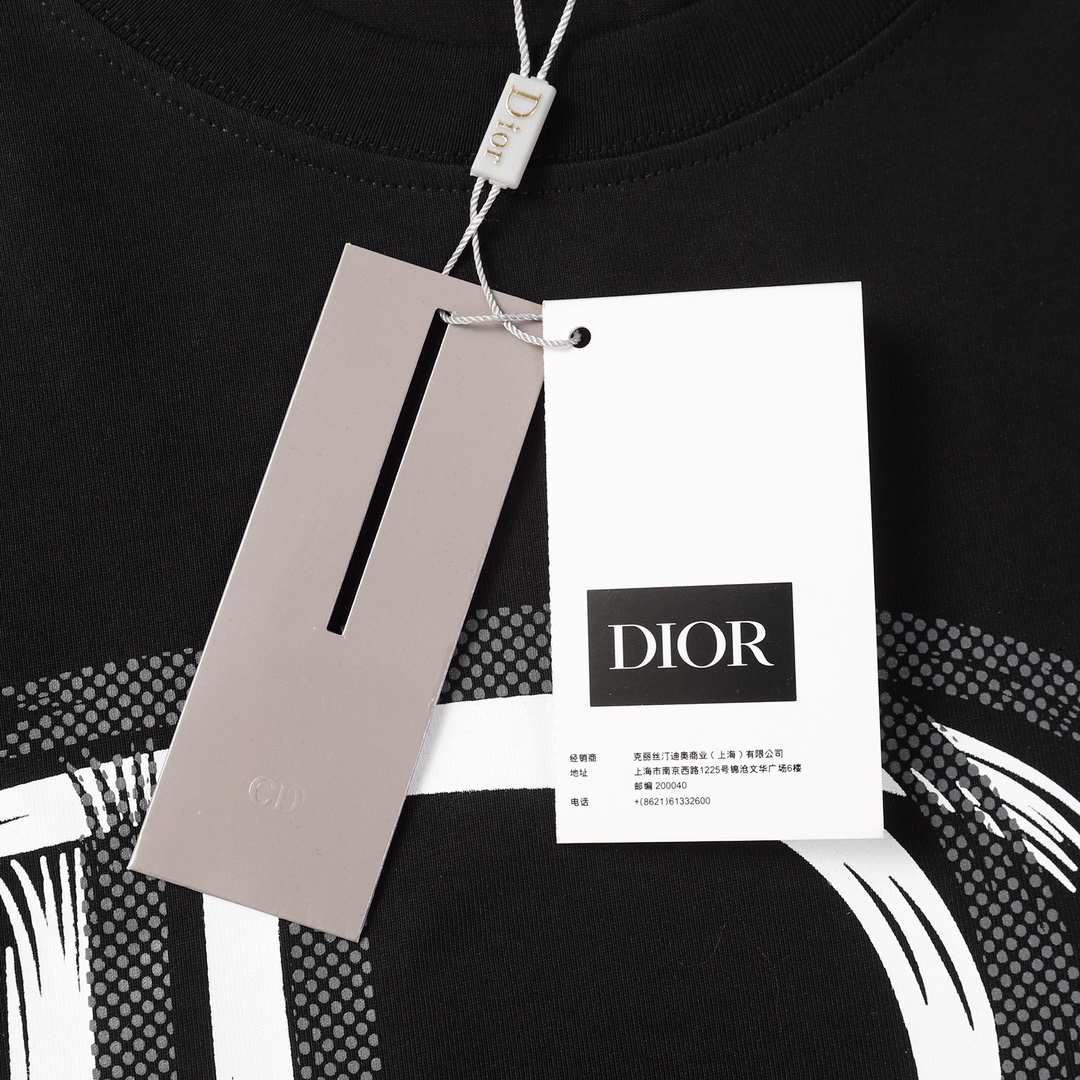 DIOR 프린트 쇼트 슬리브