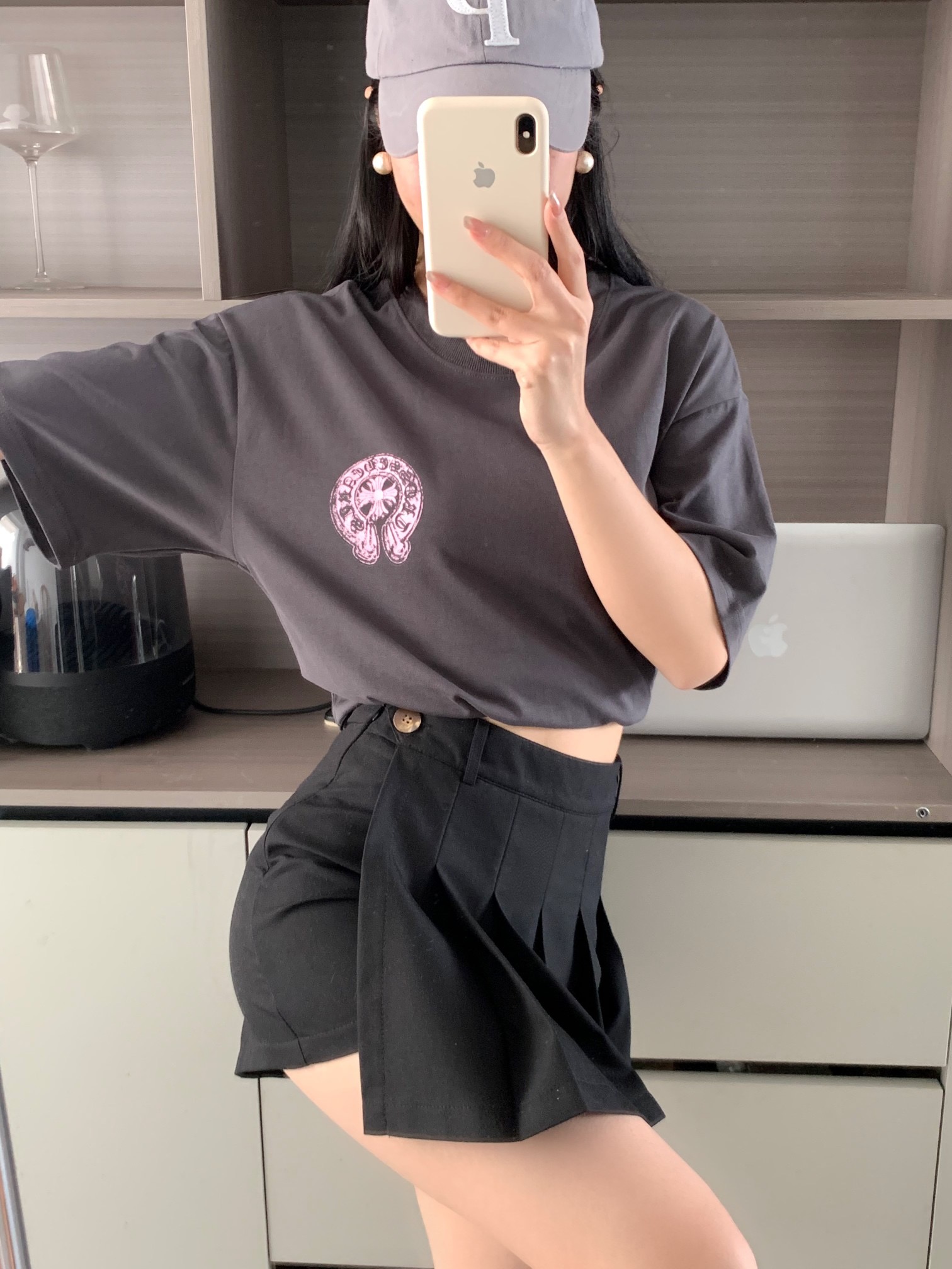 크롬 하트 쇼트 슬리브