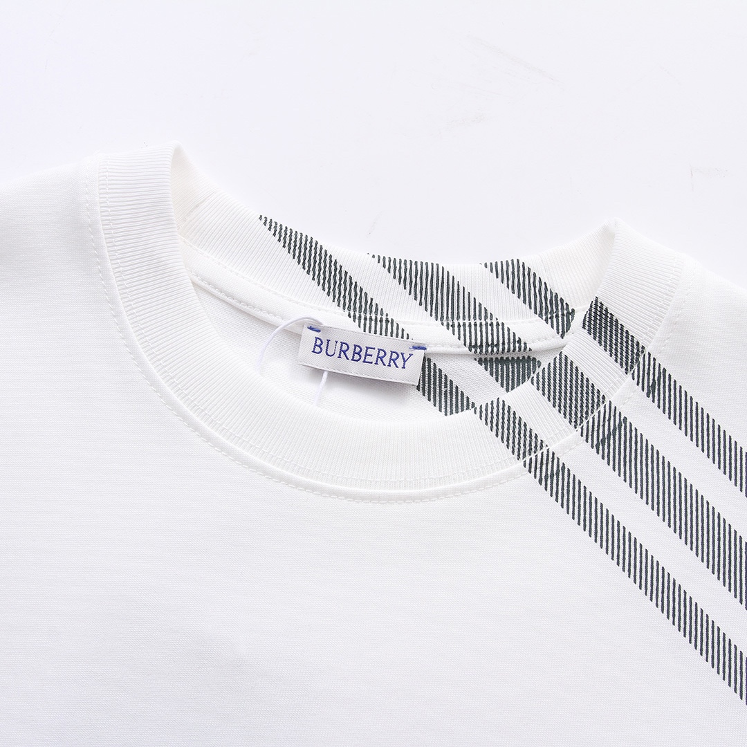 24SS 쓰리스트라이프 체크 쇼트 슬리브