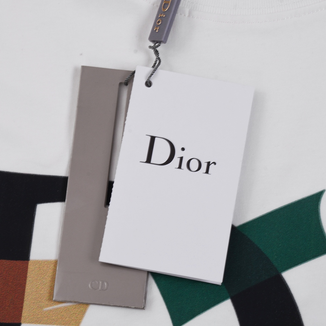 DIOR 프린트 쇼트 슬리브