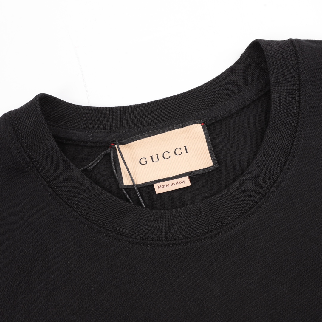 GUCCI 자수 라운드넥 쇼트 슬리브
