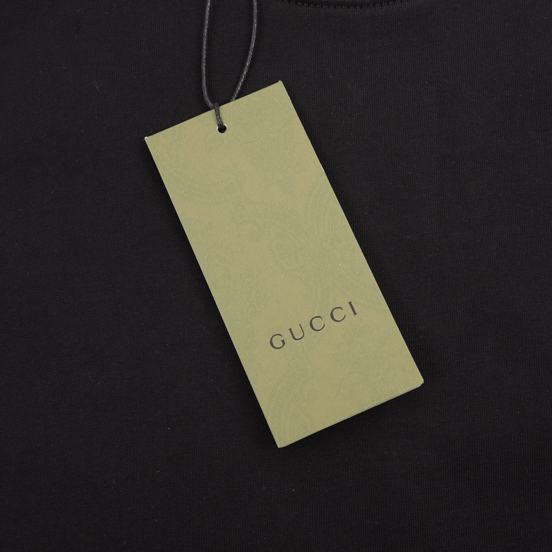 GUCCI 자수 라운드넥 쇼트 슬리브