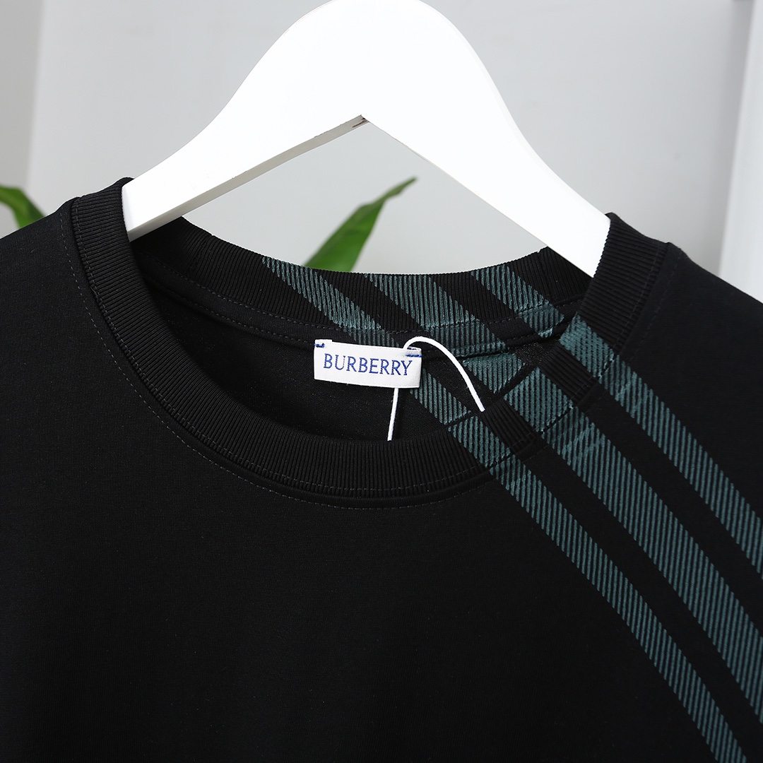 24SS 쓰리스트라이프 체크 쇼트 슬리브