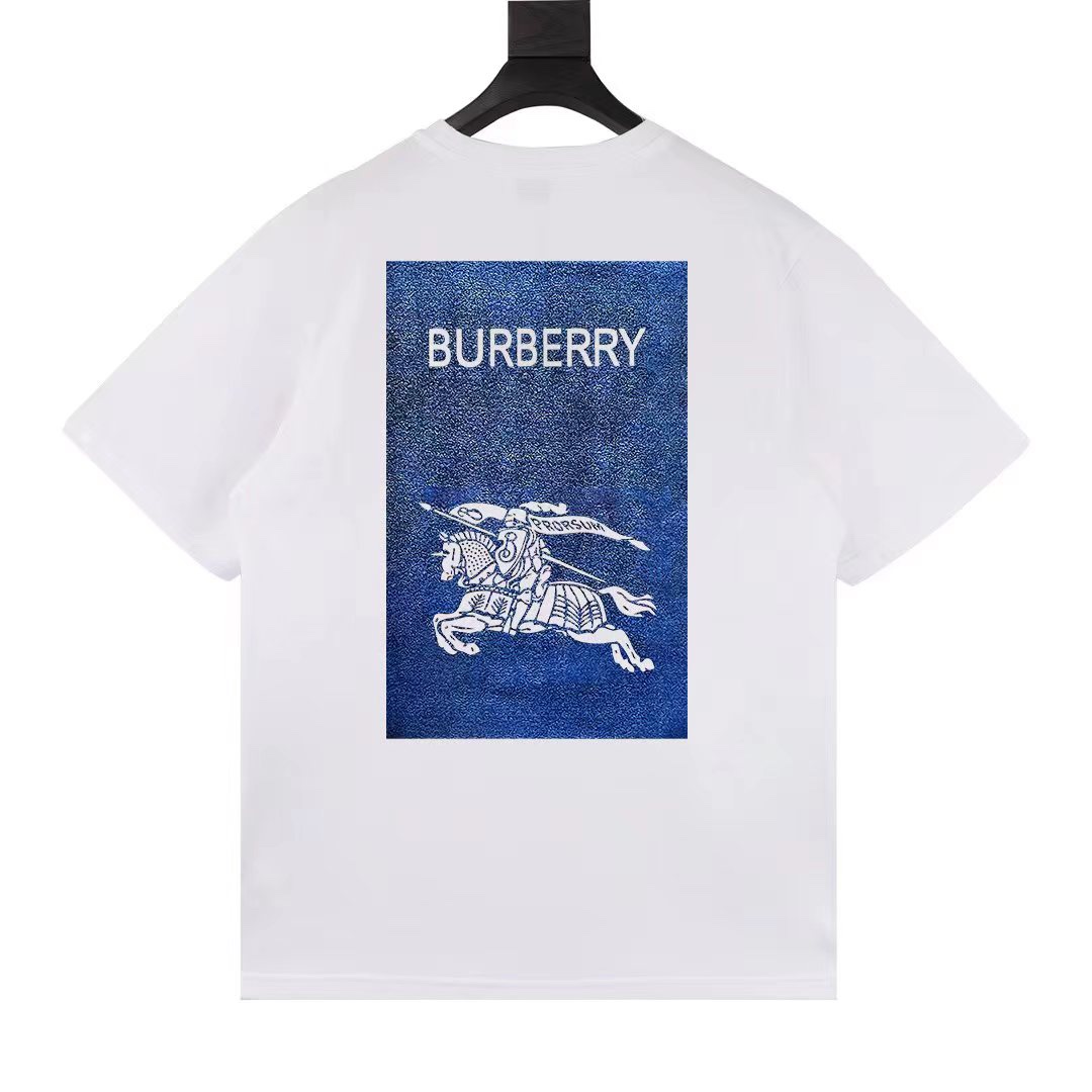 BURBERRY 버버리 프린트 백 패널 쇼트 슬리브