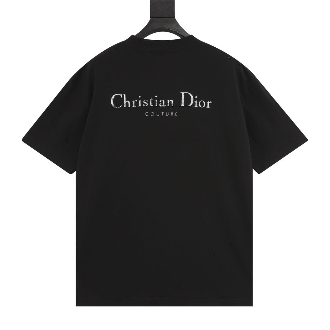 DIOR 낡은 프린트 디올 쇼트 슬리브