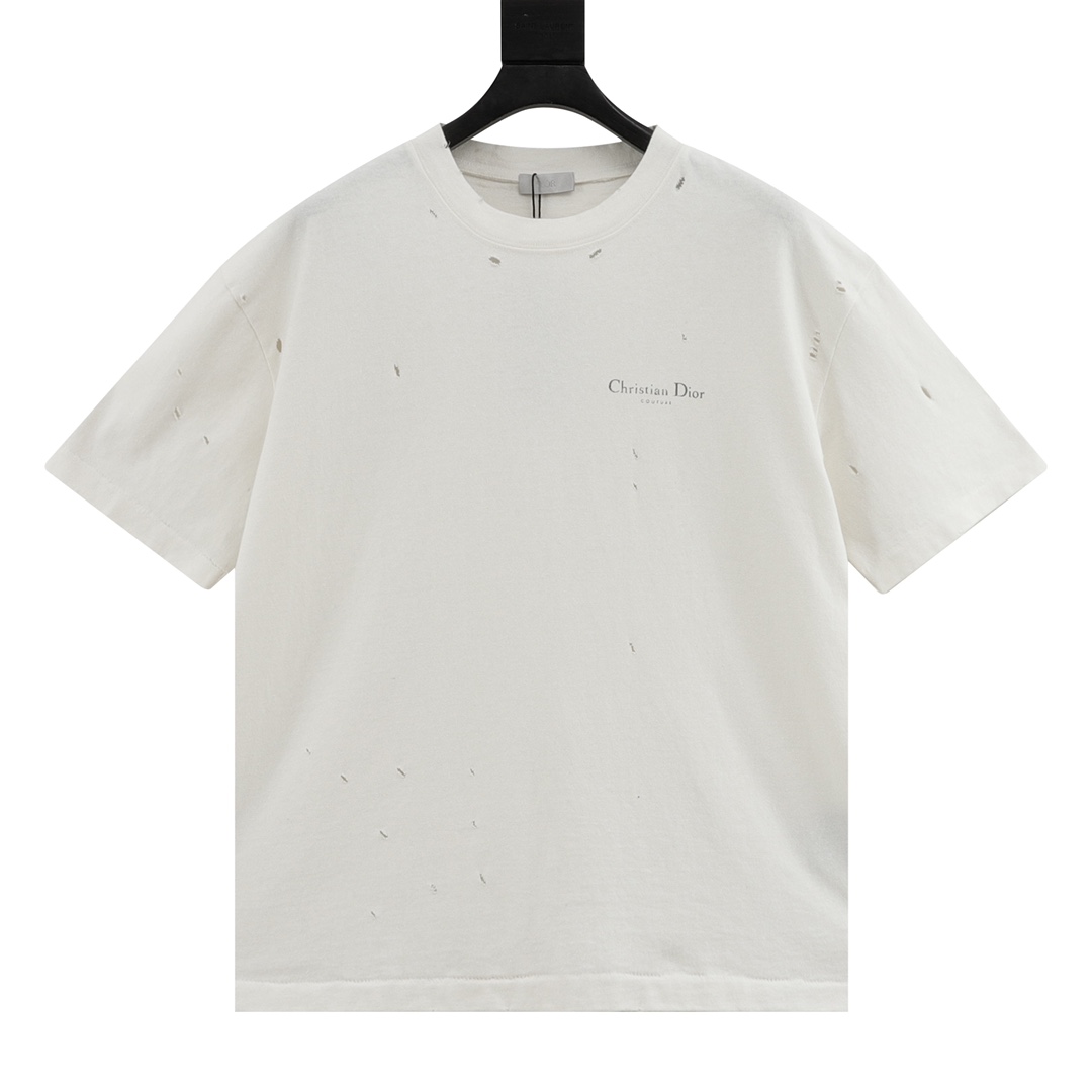 DIOR 디올 중공 프린트 쇼트 슬리브