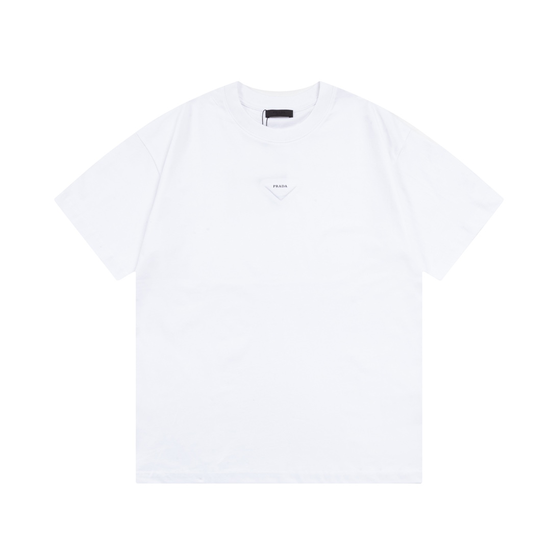 PRADA 프라다 레터 프린트 쇼트 슬리브