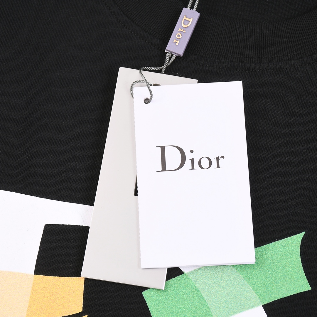 DIOR 프린트 쇼트 슬리브