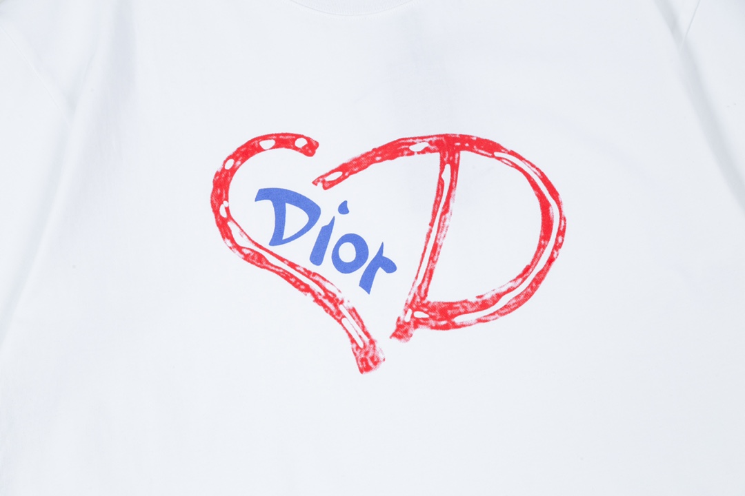 DIOR 하트 프린트 디올 쇼트 슬리브