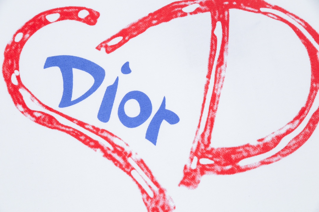 DIOR 하트 프린트 디올 쇼트 슬리브