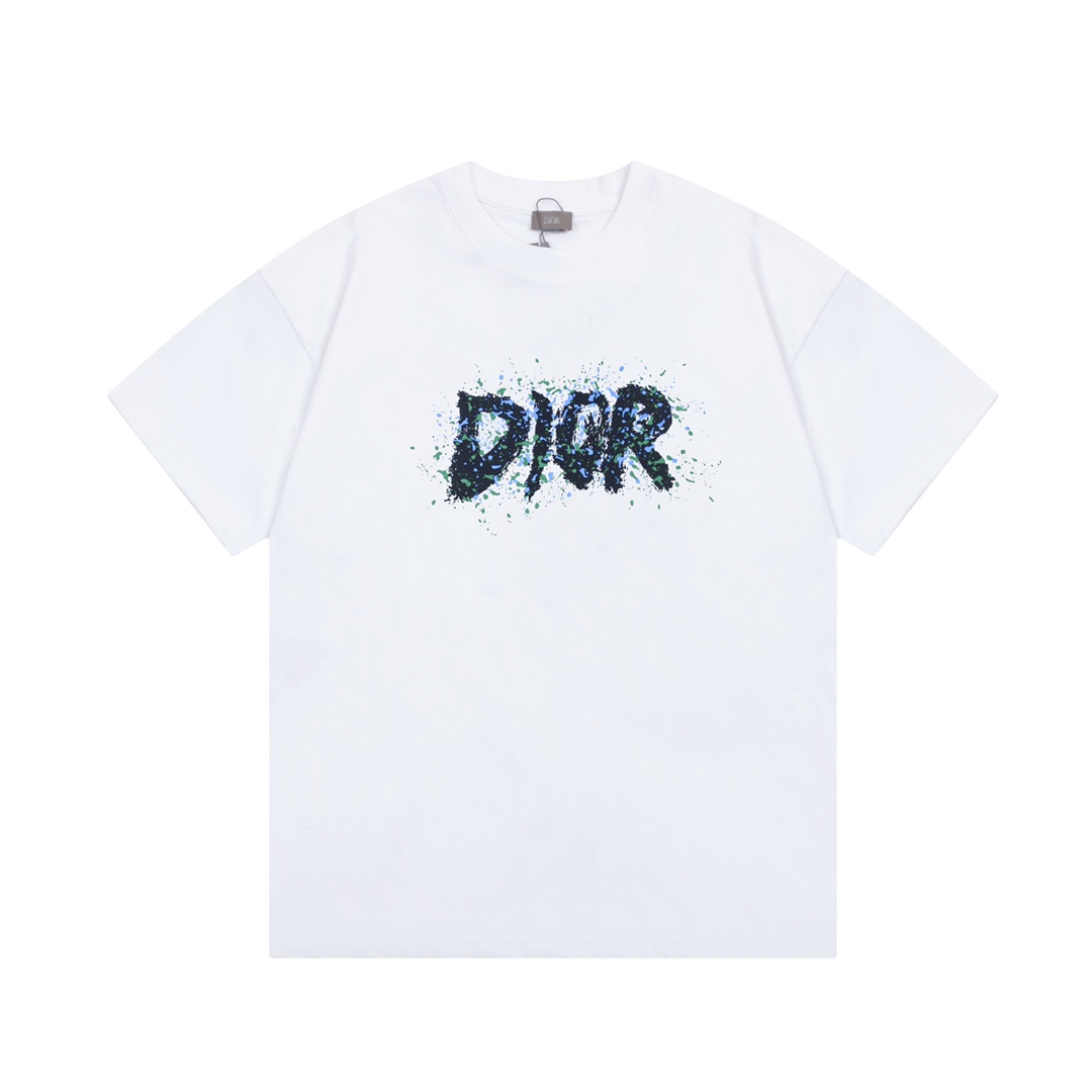 DIOR 디올 그래피티 프린트 잉크 쇼트 슬리브
