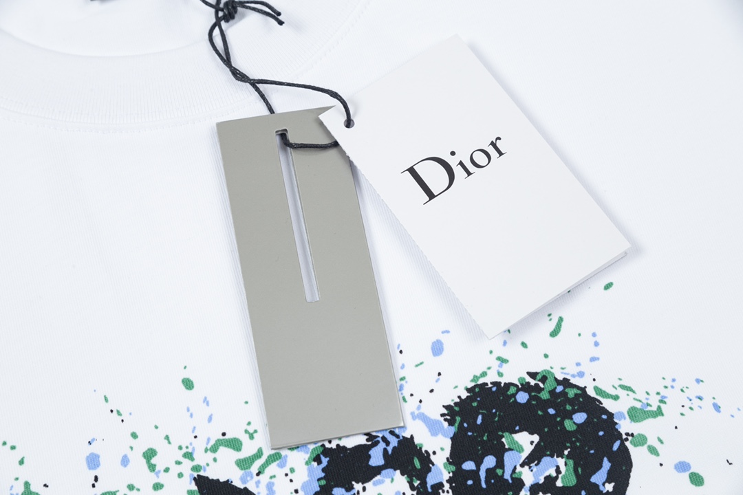 DIOR 디올 그래피티 프린트 잉크 쇼트 슬리브