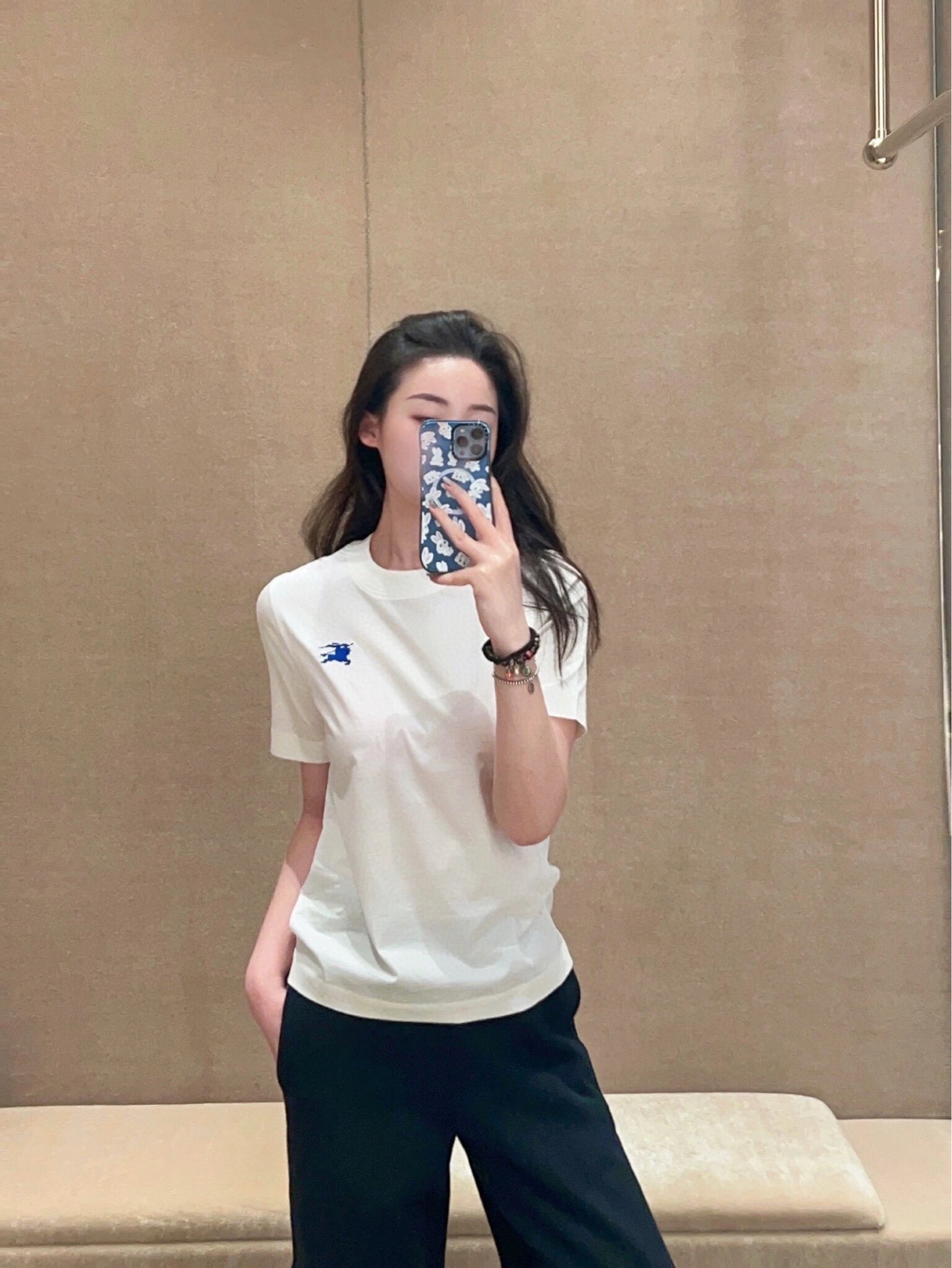 24SS 워 호스 자수 쇼트 슬리브