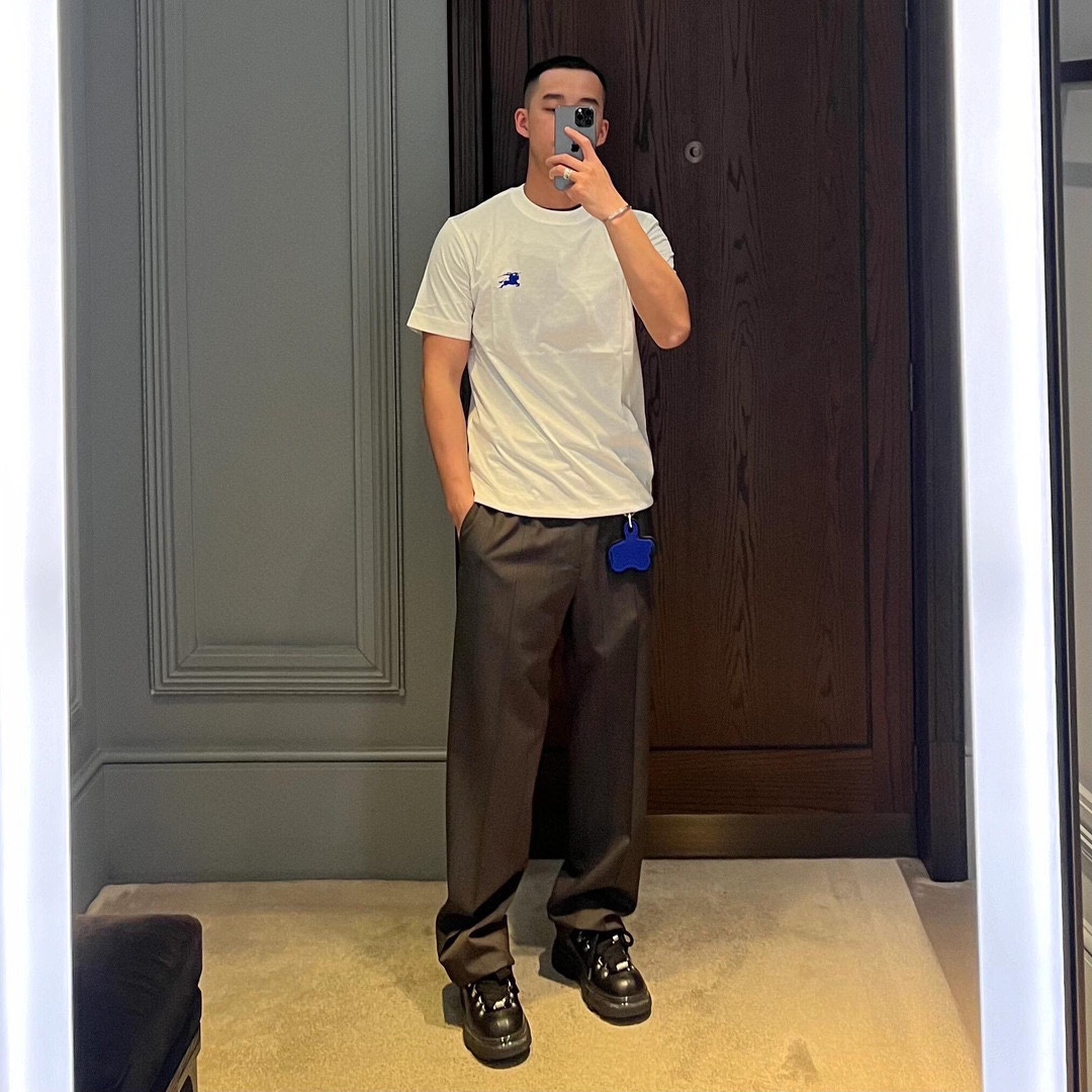 24SS 워 호스 자수 쇼트 슬리브