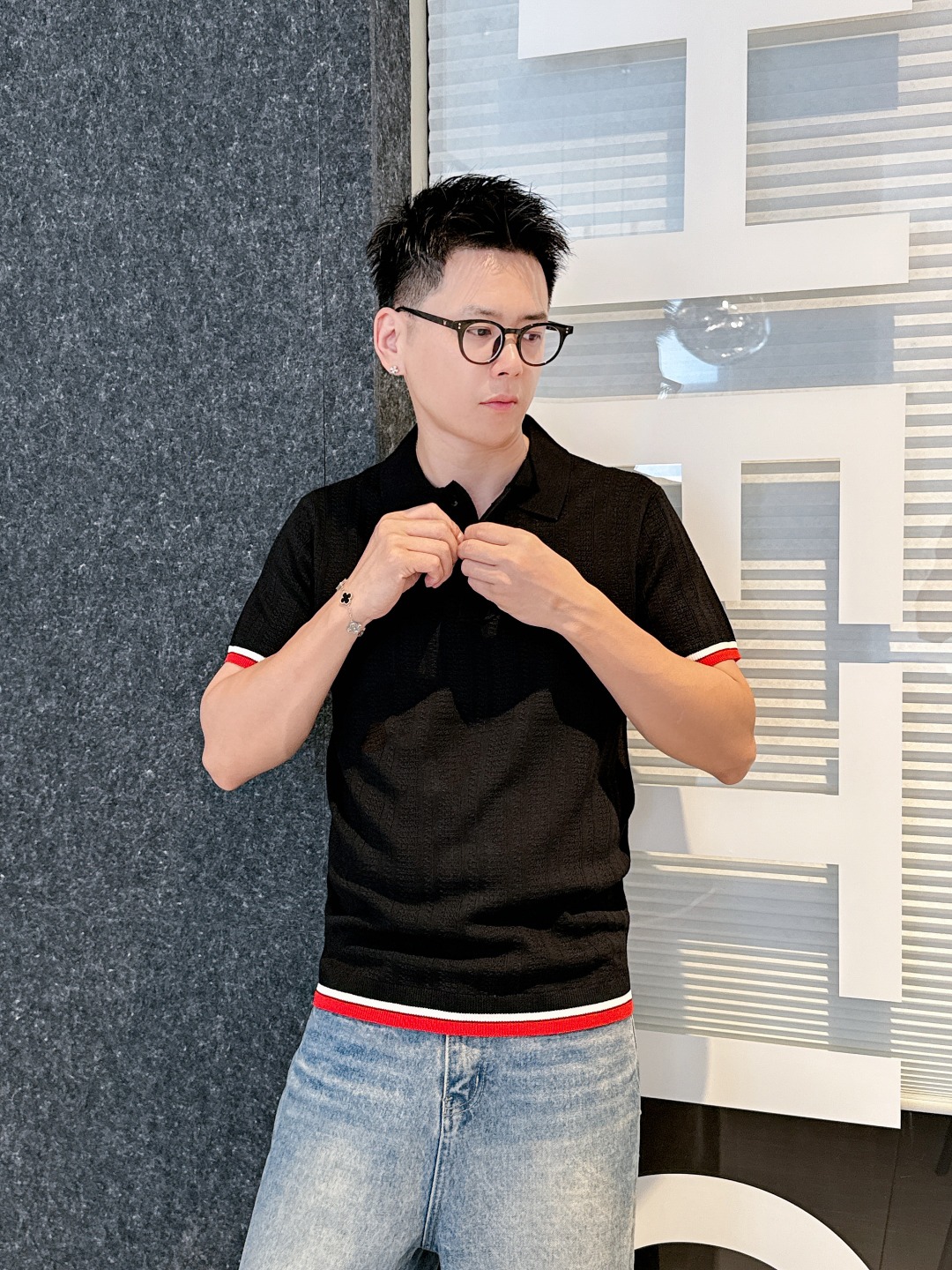 에르메스2025새로운반팔폴로레터링